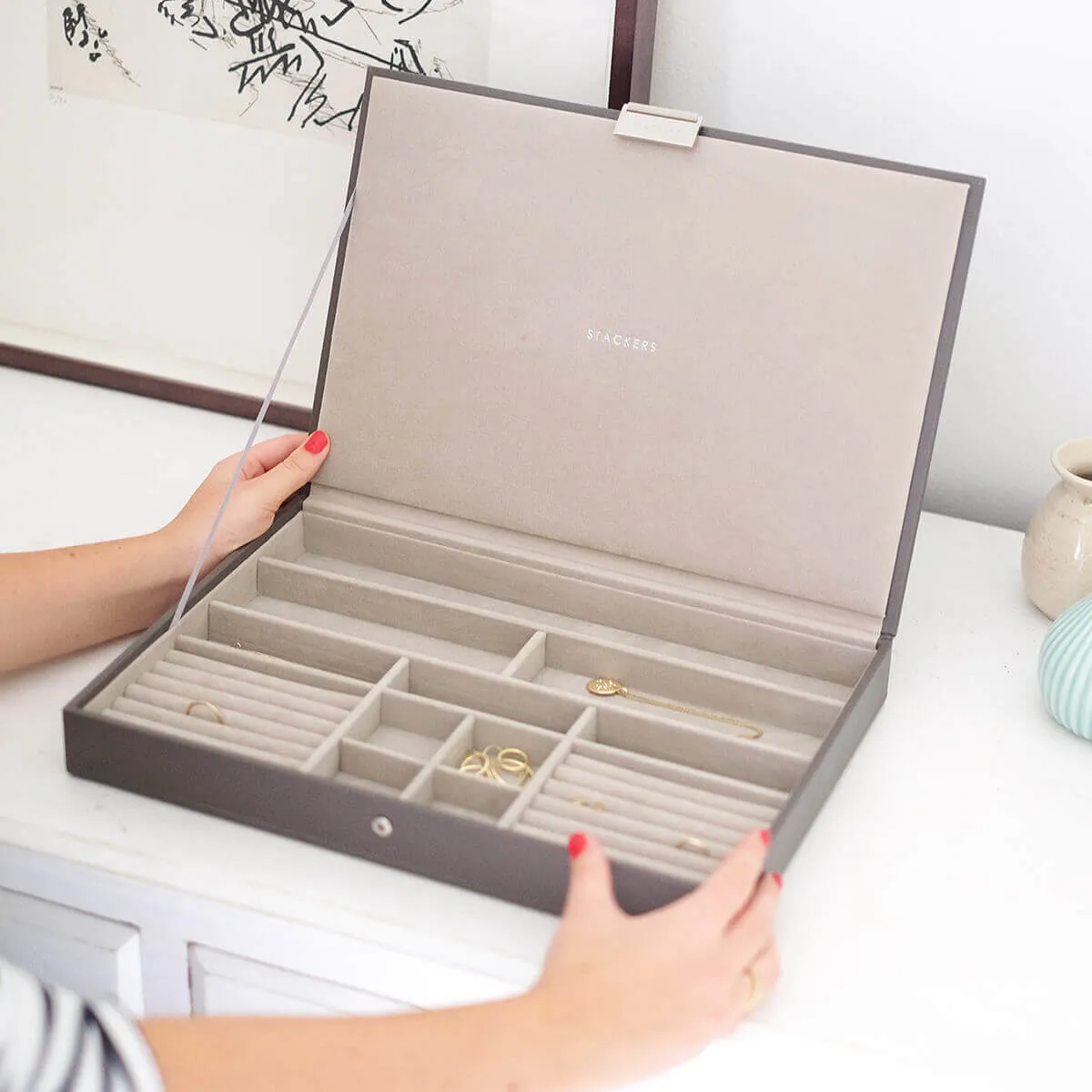 Stackers Supersize Jewellery Box (Lid) - Mink