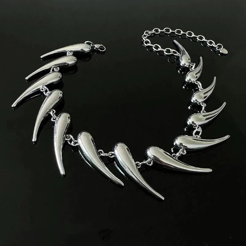 Stainless Steel ChainChoker Necklace Neck Short Collar Wolf Tooth Jewelry Necklaces