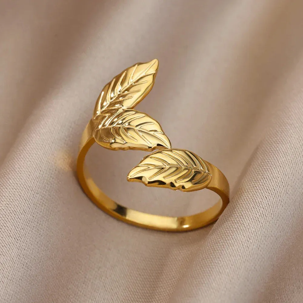 Stainless Steel Rings For Women Men Gold Color Open Gothic Geometric Ring Female Male Fashion Engagement Wedding Party Jewelry
