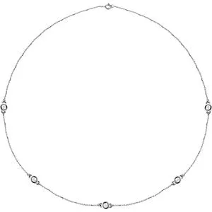 Sterling Silver 1 CTW Diamond 5-Station 18" Necklace