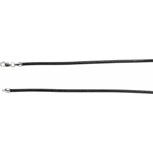 Sterling Silver 2 mm Black Leather 22" Cord