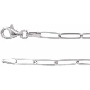 Sterling Silver 2.6 mm Paperclip-Style 24" Chain
