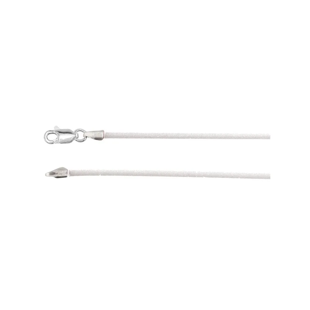 Sterling Silver 3mm Clear Rubber Cord 18" Necklace
