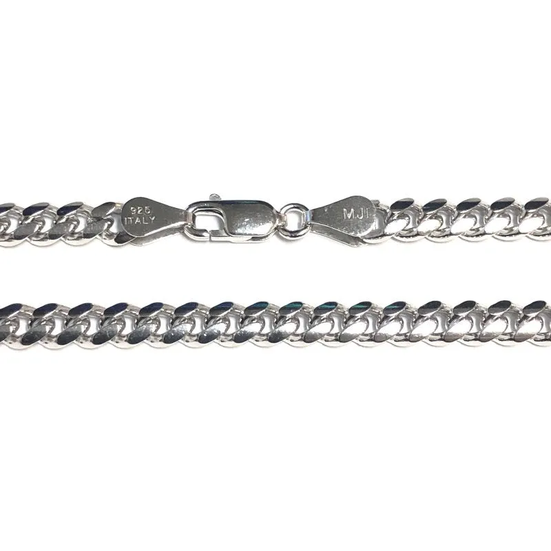 Sterling Silver (4.8mm) Miami Curb Bracelet 8.5"