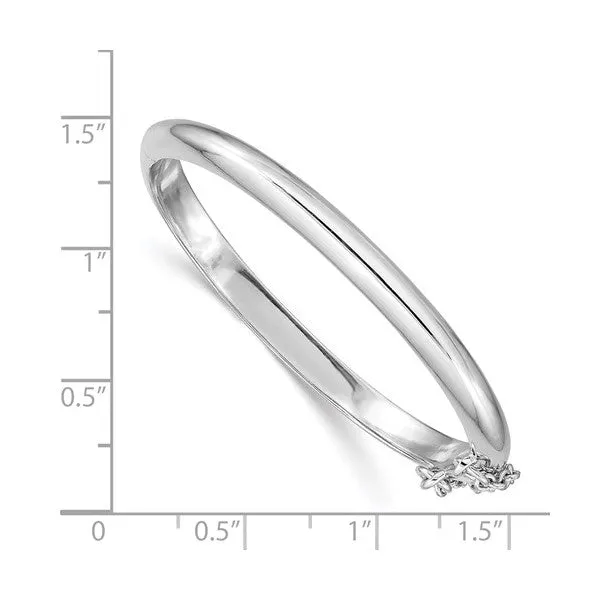Sterling Silver (4mm) High Polished Hinged Baby Bangle Bracelet