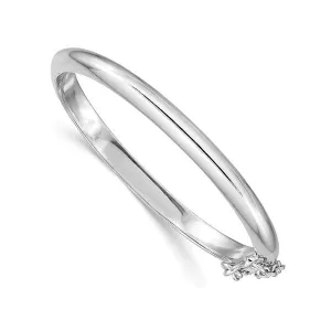Sterling Silver (4mm) High Polished Hinged Baby Bangle Bracelet
