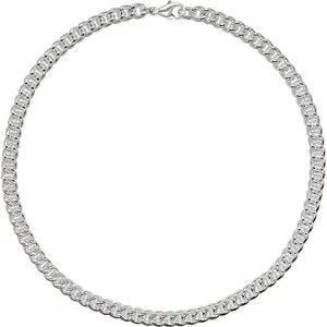 Sterling Silver 8 mm Curb 8" Chain