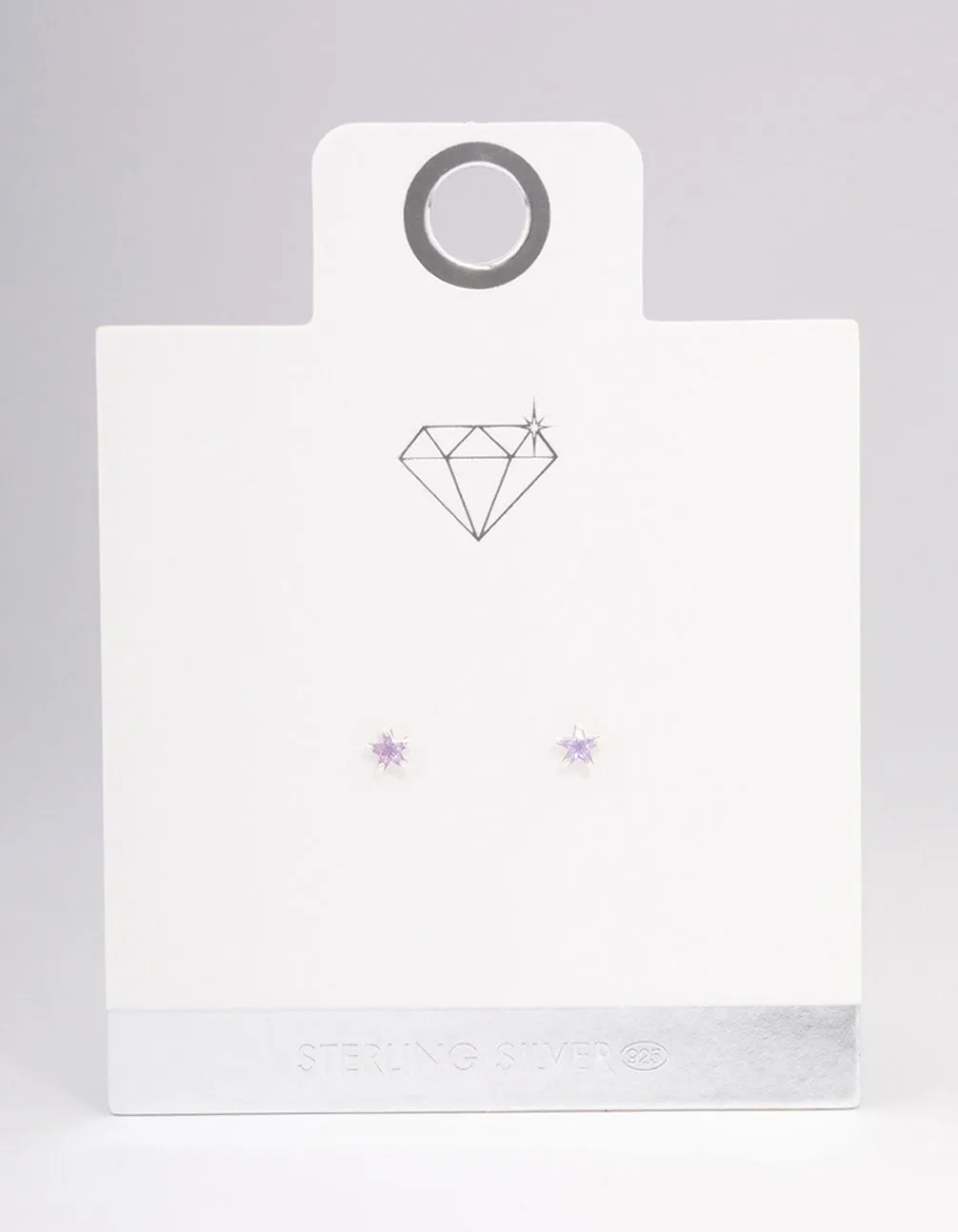Sterling Silver Cubic Zirconia Star Stud Earrings
