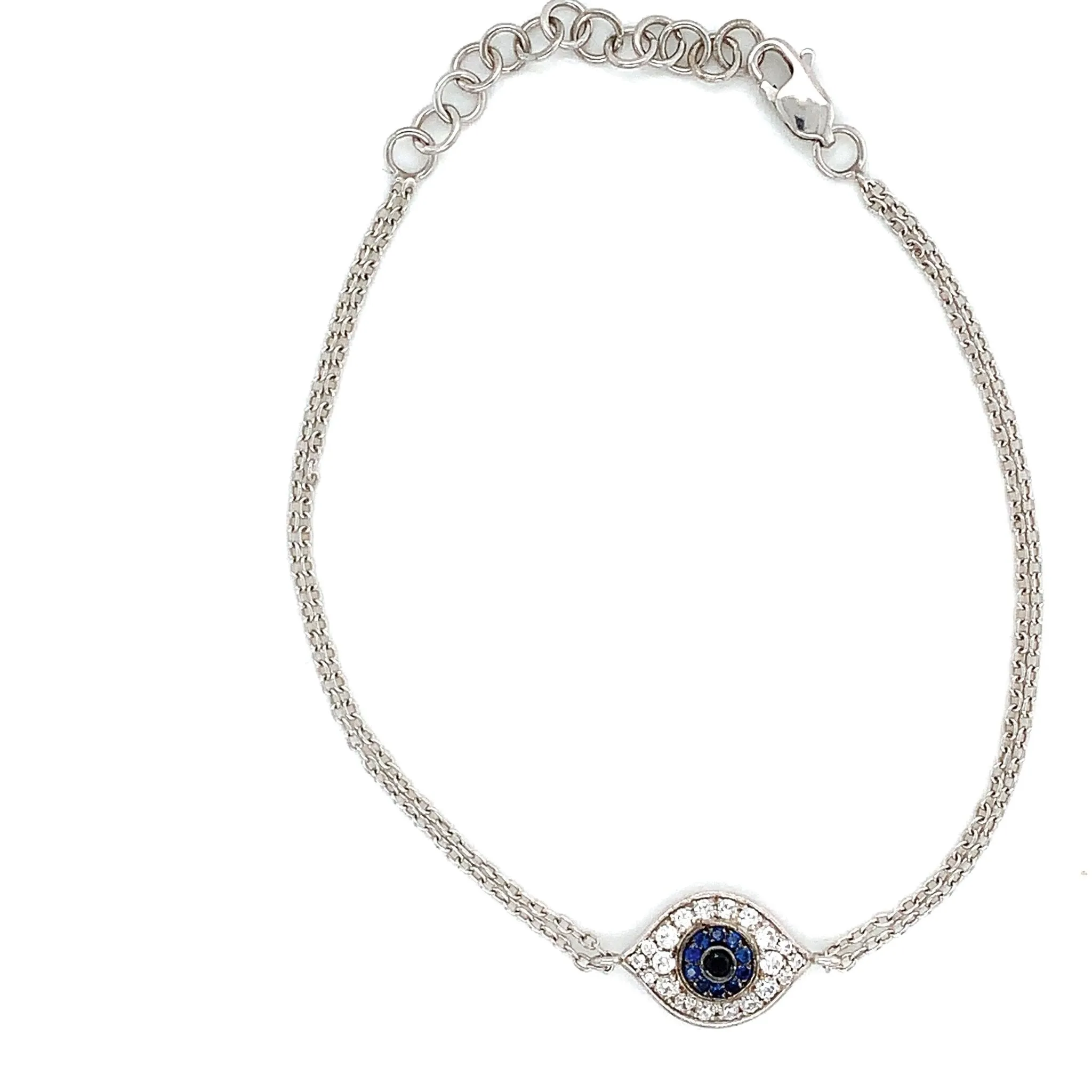Sterling Silver Elegant Evil Eye Bracelet