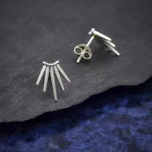Sterling Silver Five Spike Post Earrings