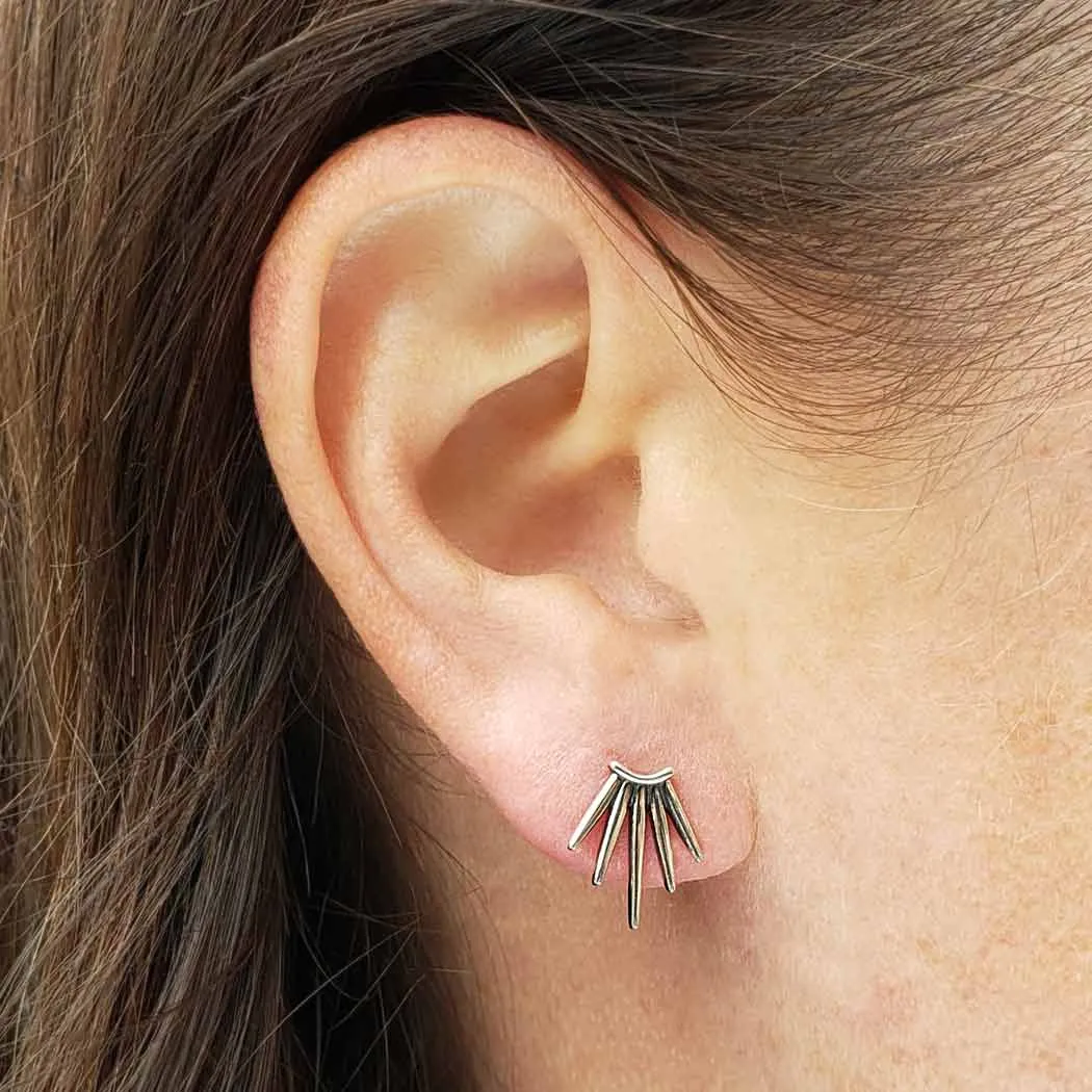 Sterling Silver Five Spike Post Earrings