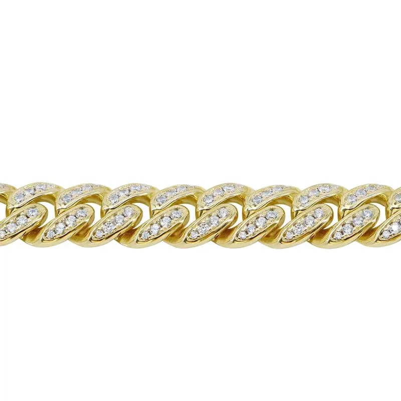 Sterling Silver Gold Plating (10mm) Miami Cuban CZ Bracelet 8.5"