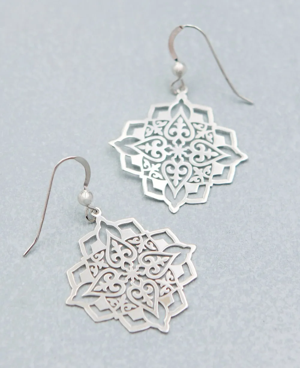 Sterling Silver Mandala Earrings