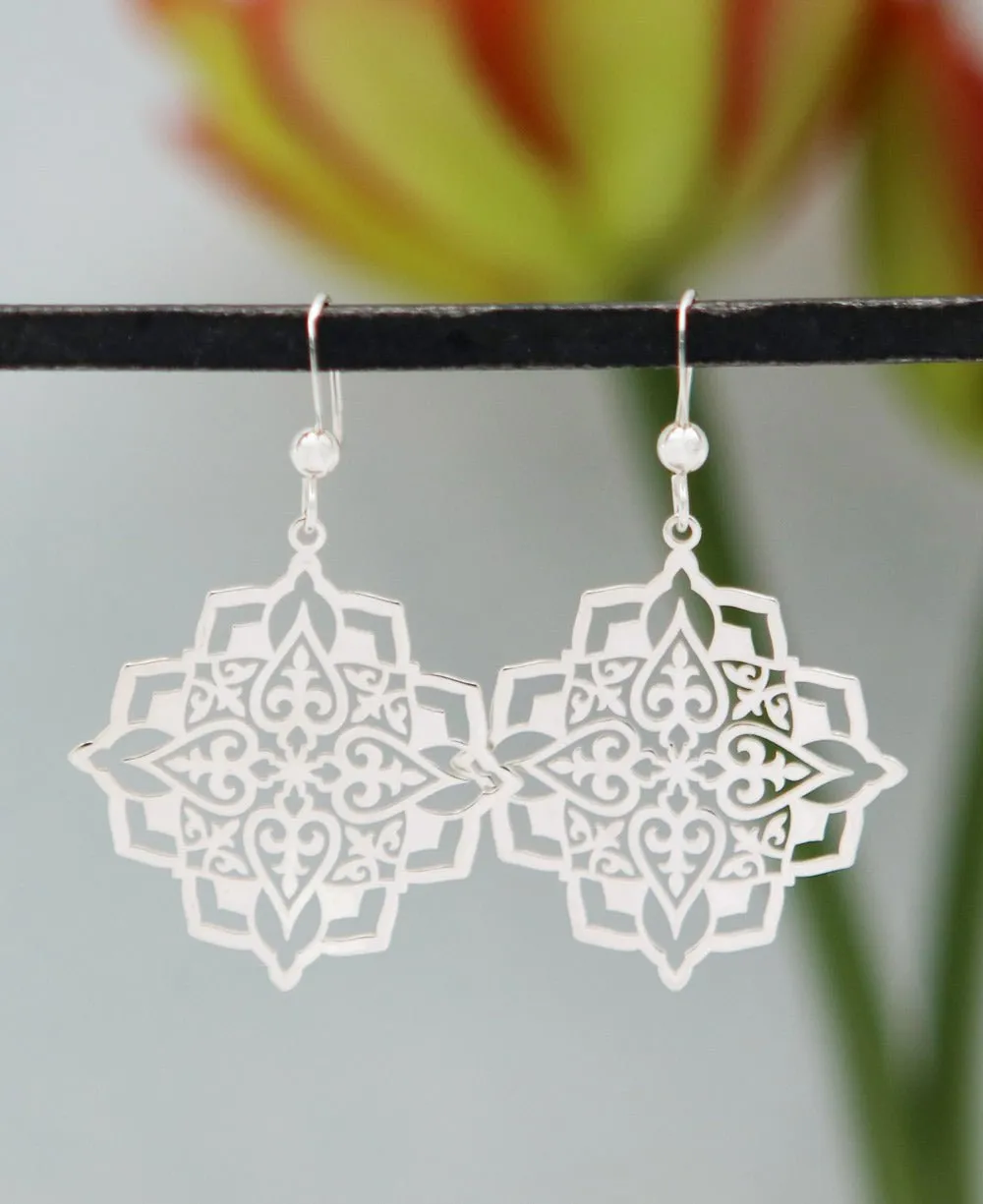 Sterling Silver Mandala Earrings