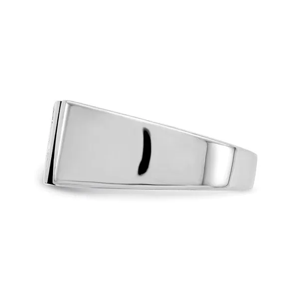 Sterling Silver Mens Onyx and CZ Ring