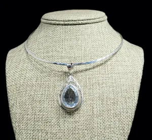 Sterling Silver Pendant with Blue Topaz
