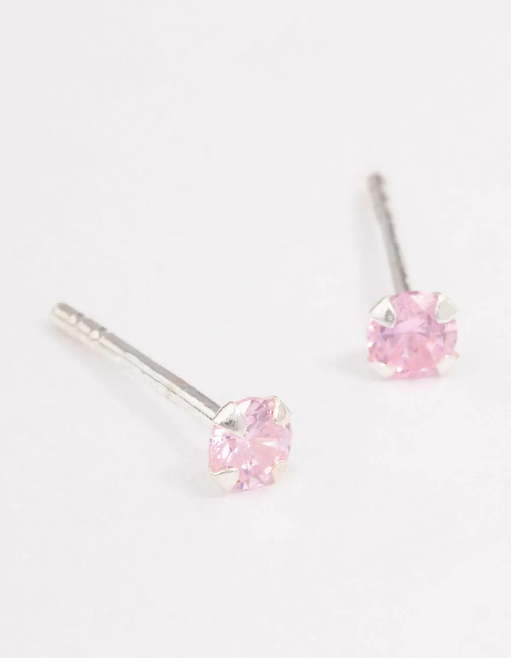 Sterling Silver Pink Pastel Stud Earrings