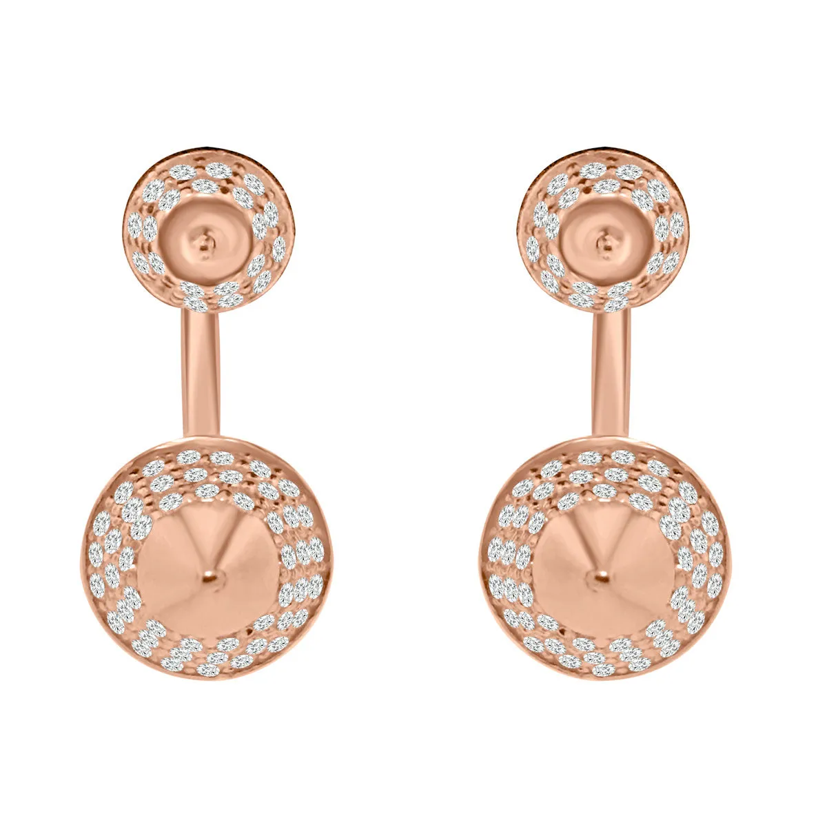 Sterling Silver Rhodium Plating and CZ Spike Stud Earrings