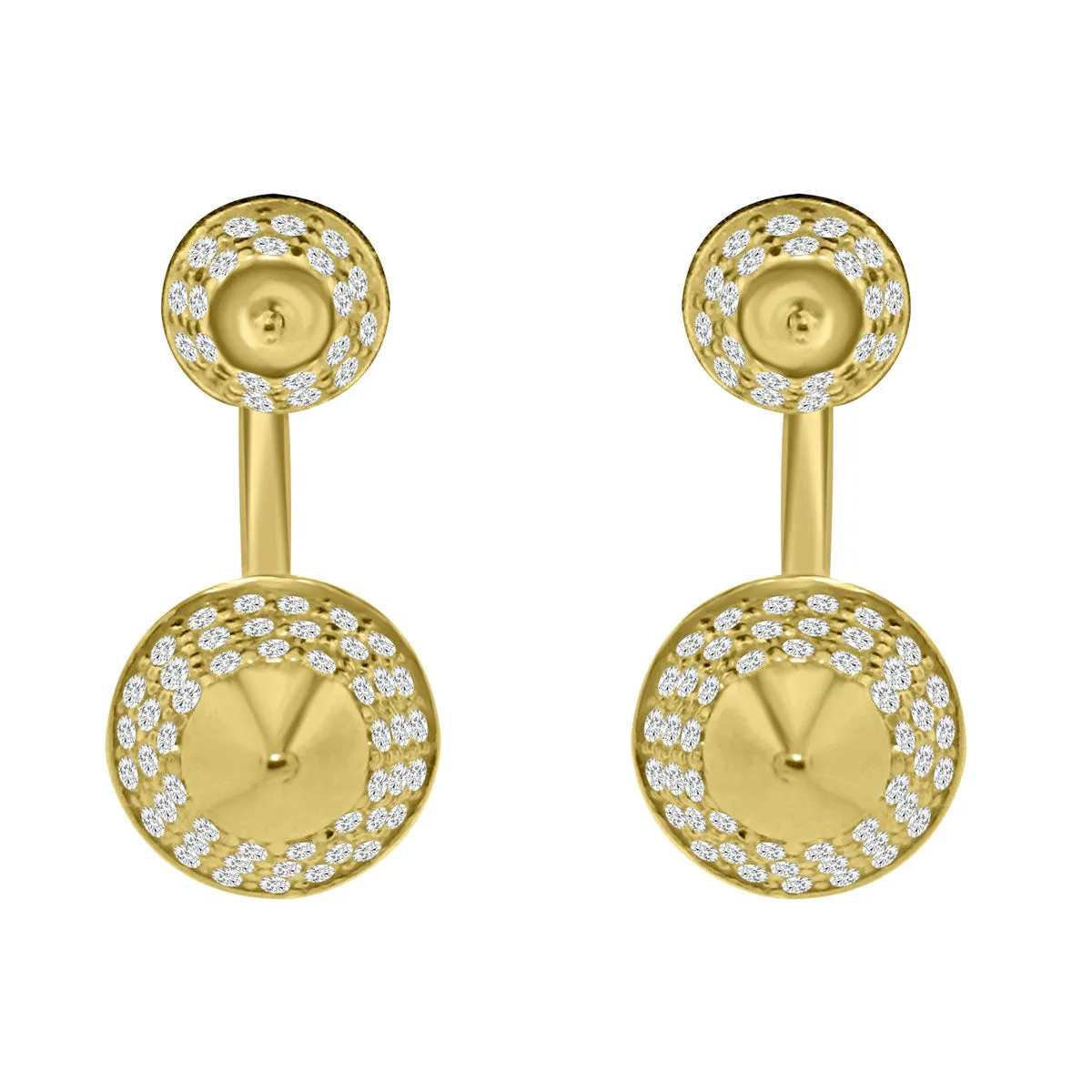 Sterling Silver Rhodium Plating and CZ Spike Stud Earrings