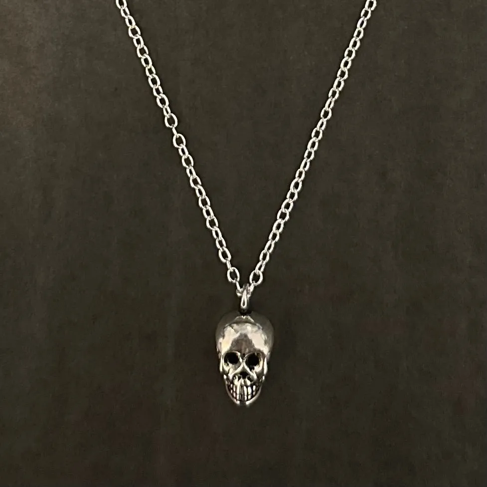 Sterling Silver Skull Pendant Necklaces | Silver or Gold Plated