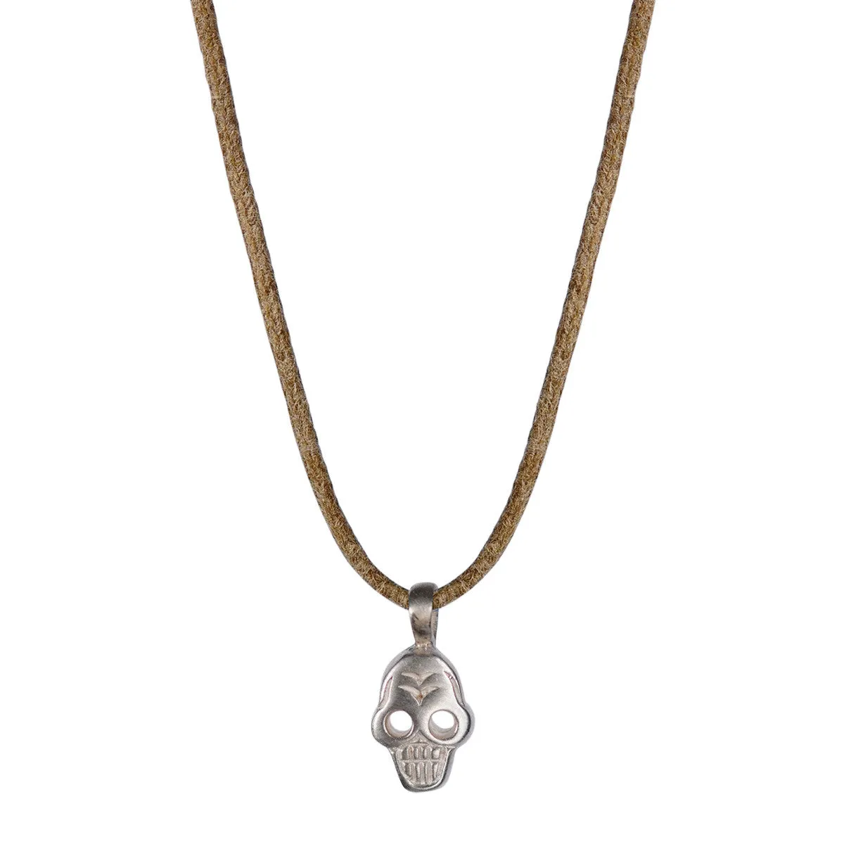 Sterling Silver Tiny Skull Pendant on Cord