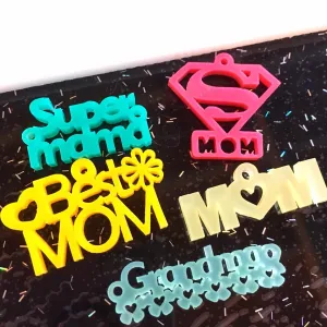 Supermom mother's day charms / 10 Pieces, 20-35mm