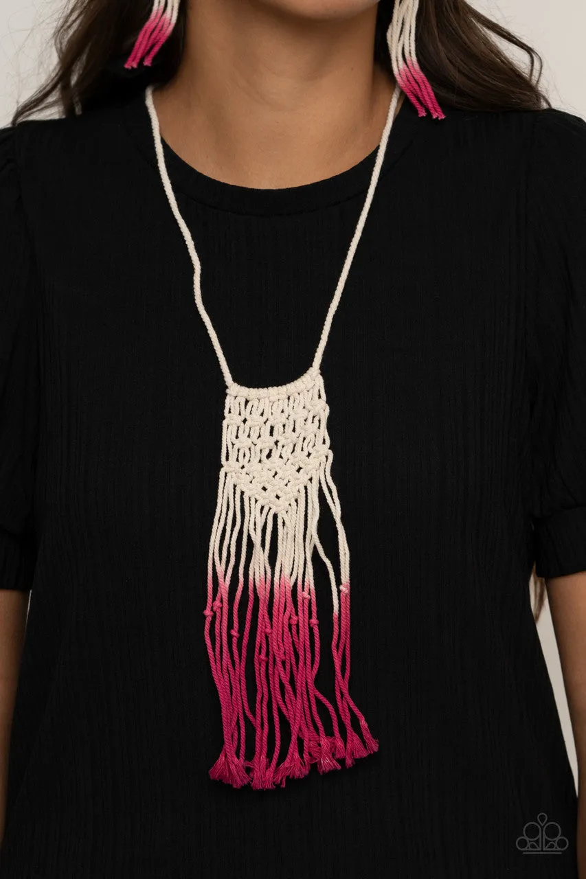 Surfin the Net Pink Paparazzi Necklace