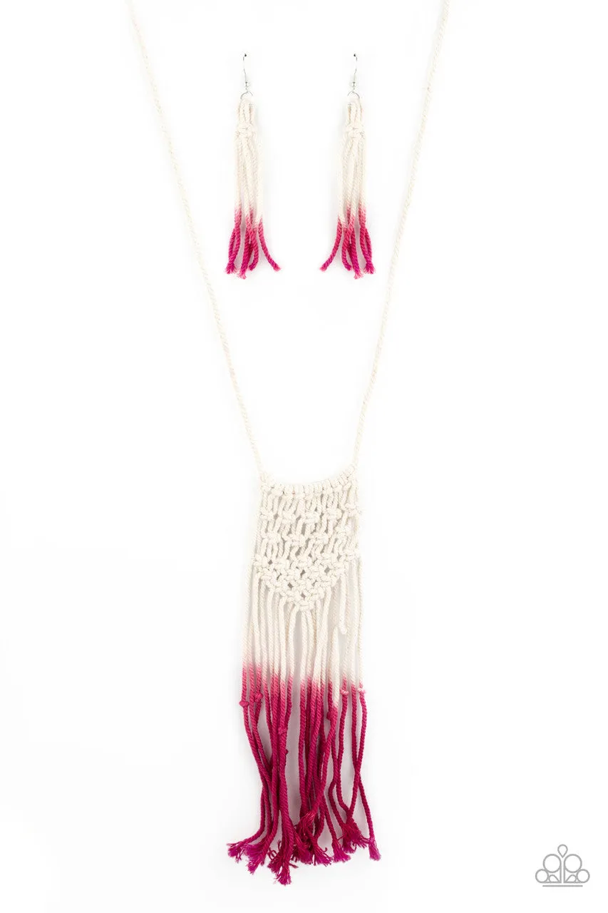 Surfin the Net Pink Paparazzi Necklace