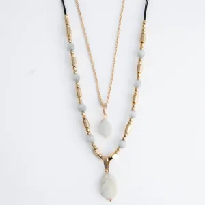 Sutton Multi Row Teardrop Pendant Necklace