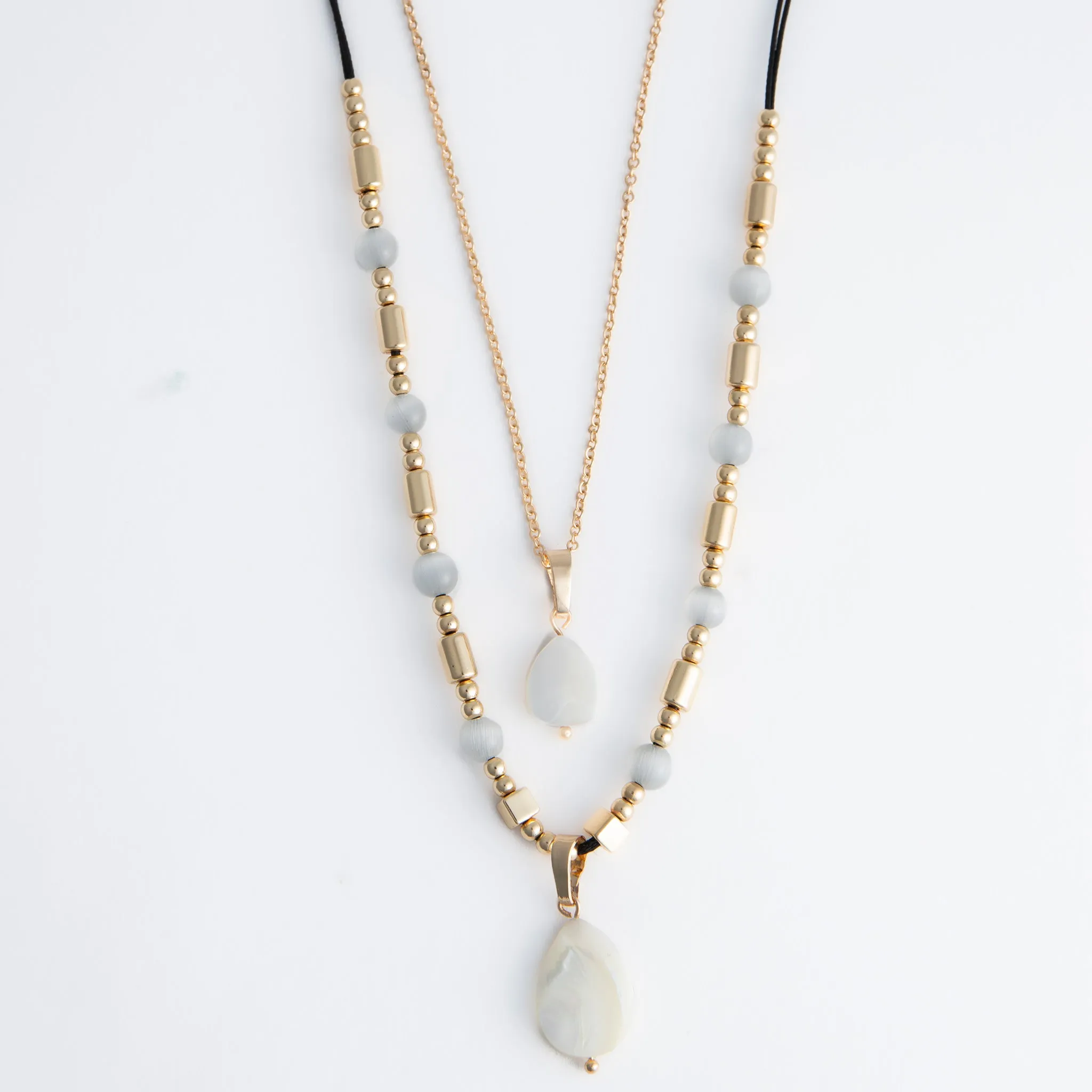 Sutton Multi Row Teardrop Pendant Necklace