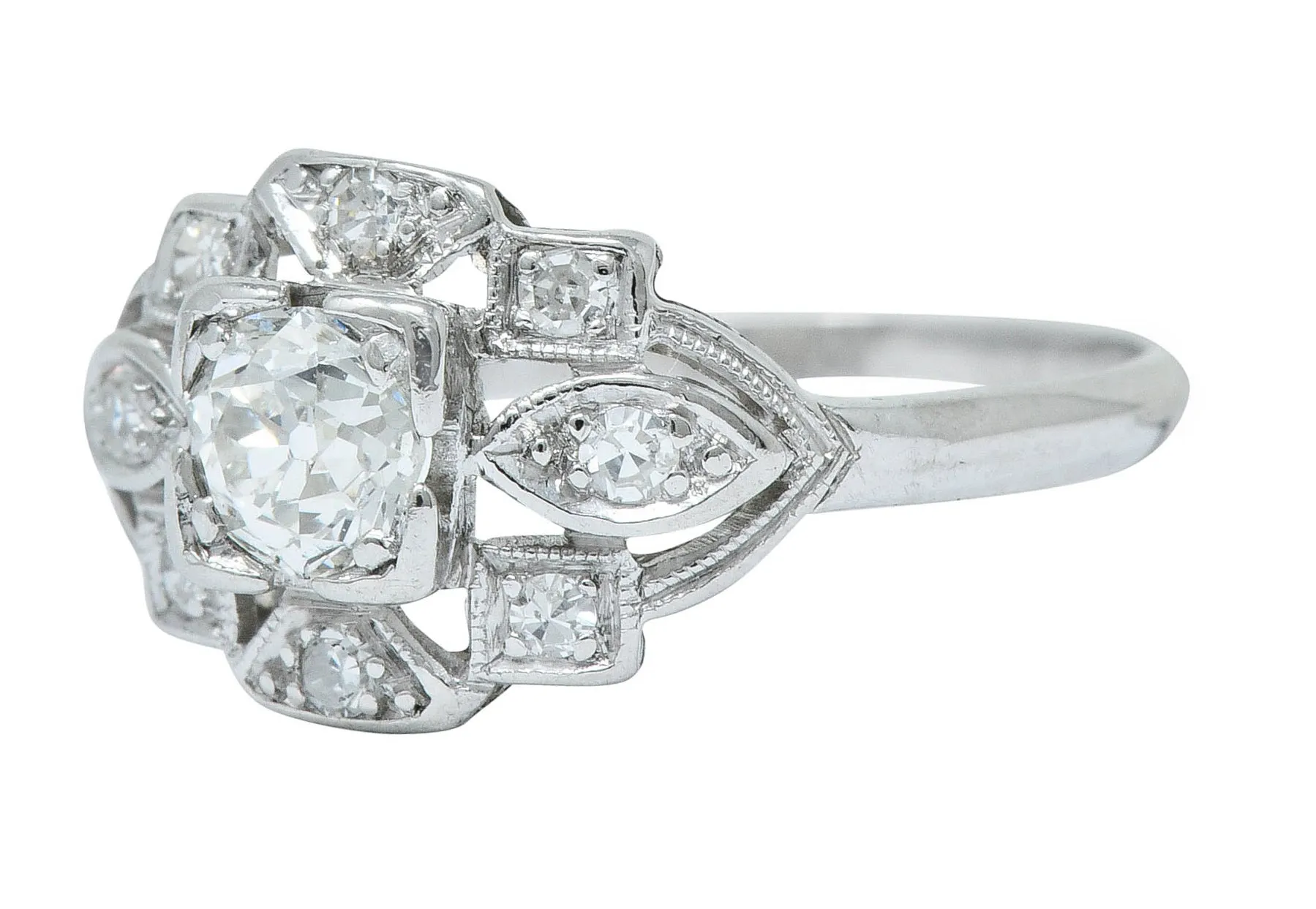 Sweet Edwardian 0.50 CTW Diamond Platinum Dinner Ring