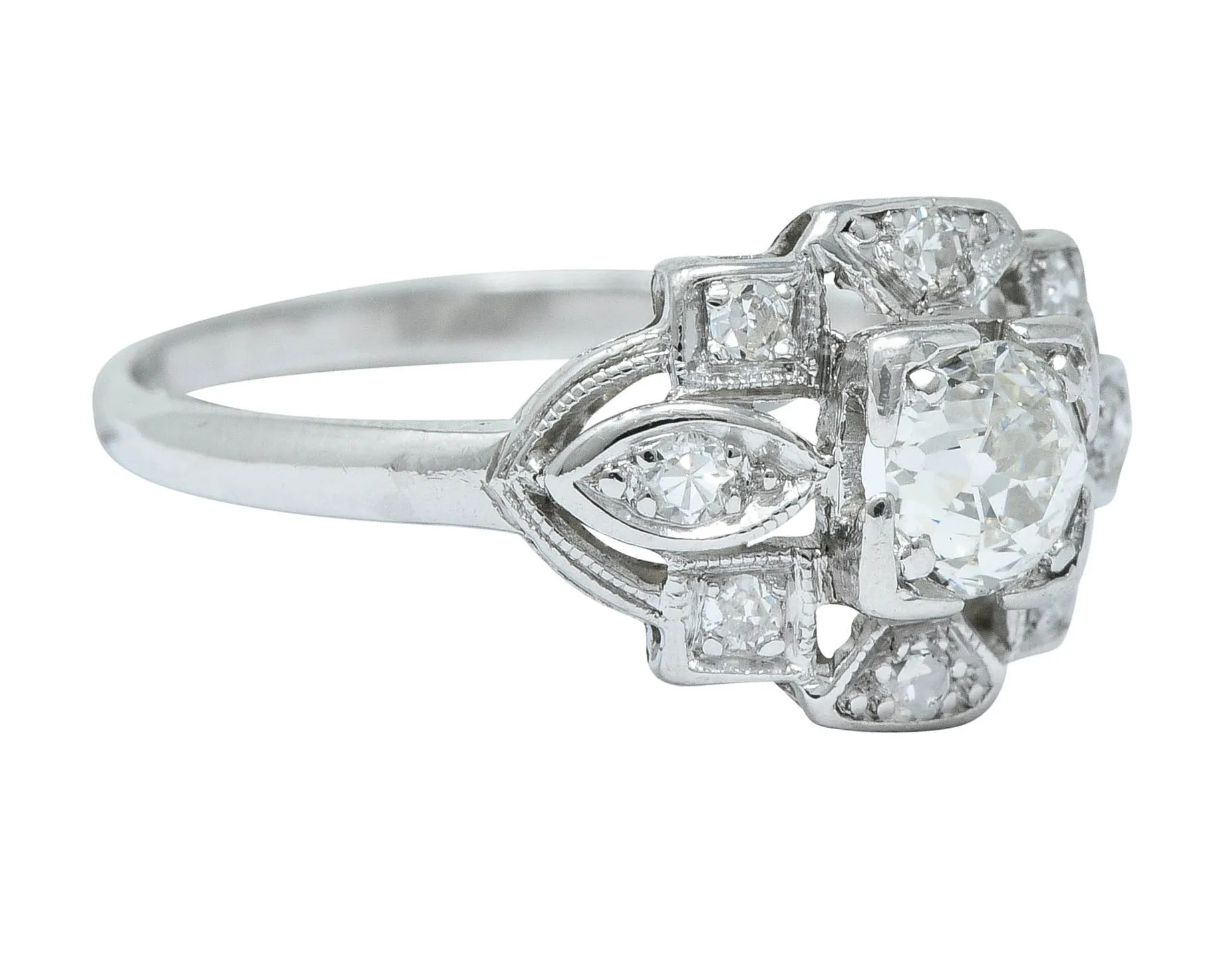 Sweet Edwardian 0.50 CTW Diamond Platinum Dinner Ring