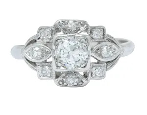 Sweet Edwardian 0.50 CTW Diamond Platinum Dinner Ring