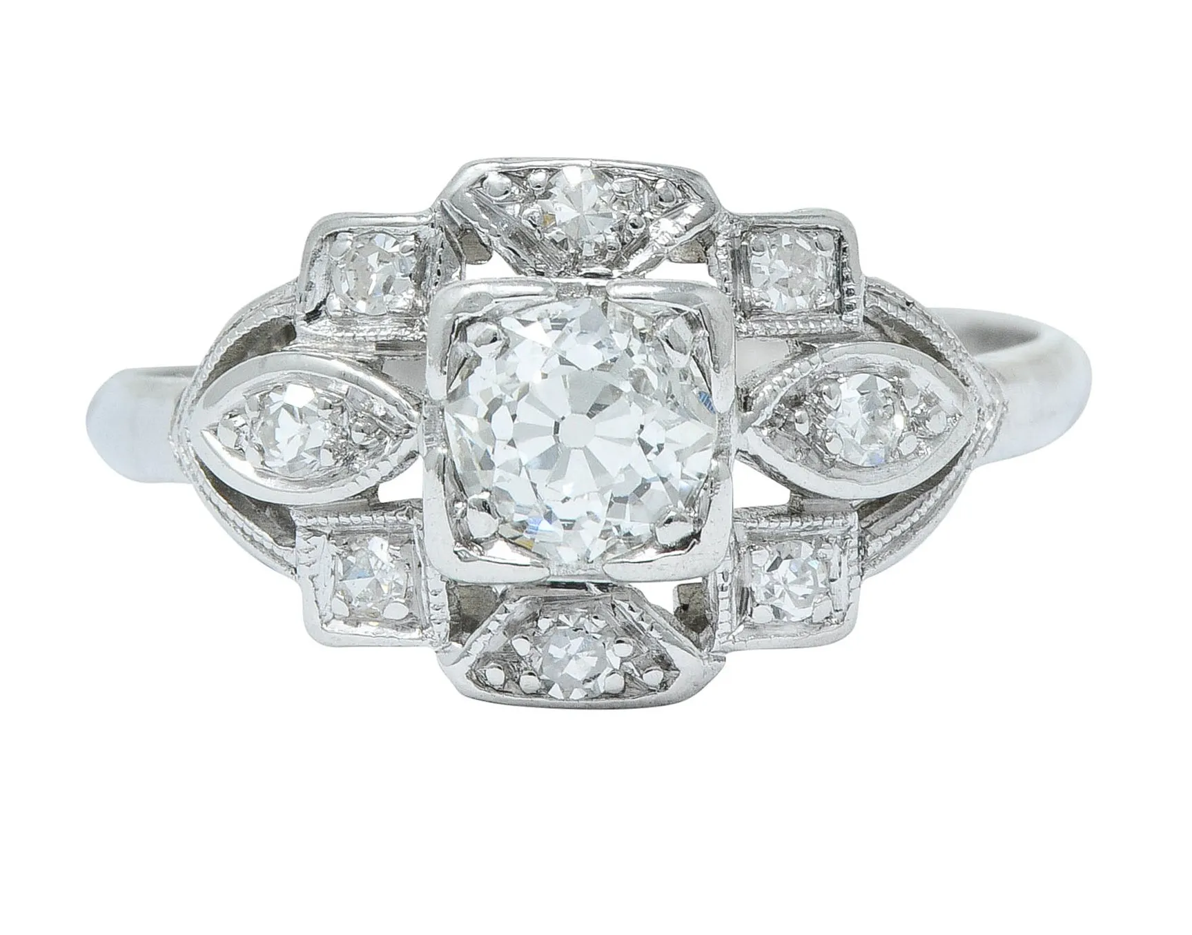 Sweet Edwardian 0.50 CTW Diamond Platinum Dinner Ring