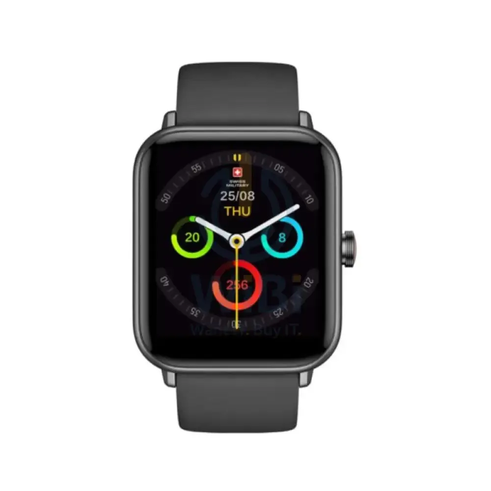 Swiss Military Alps Smart Watch Silicon Strap - Black