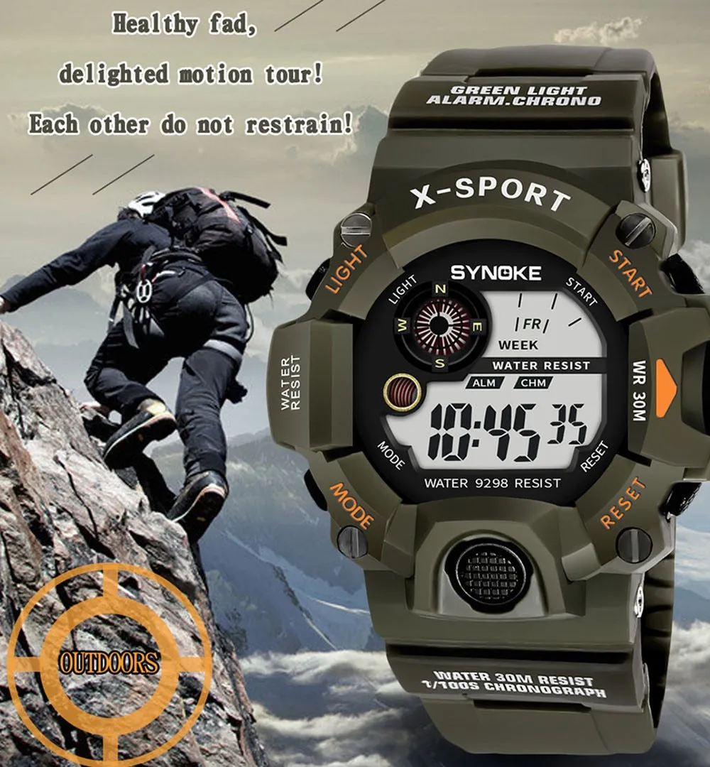 SYNOKE G Style Men Sports Watches Chronograph Military Digital Wristwatches Shock Resistant Montre Homme Erkek Saat N50