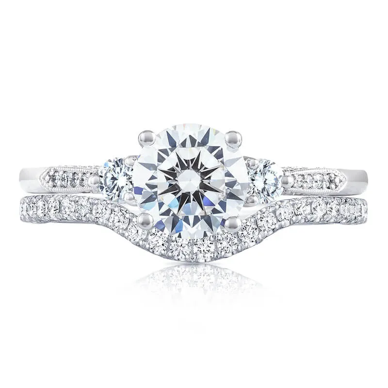 Tacori Platinum Round 3-Stone Engagement Ring 2657RD7