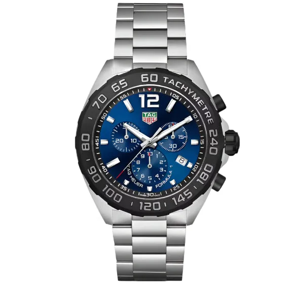 Tag Heuer Formula 1 Silver Stainless Steel Blue Dial Chronograph Quartz Watch for Gents - CAZ101AV.BA0842