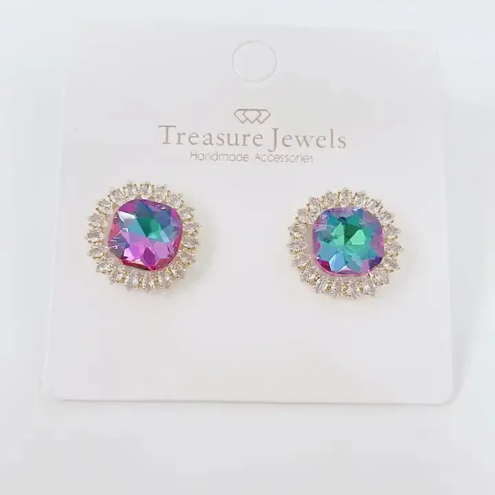 Teal Multi Radiance Stud