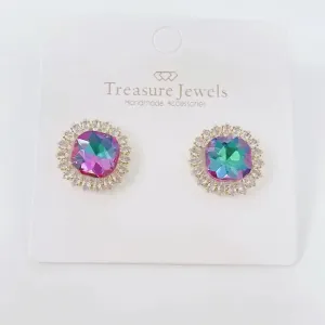 Teal Multi Radiance Stud