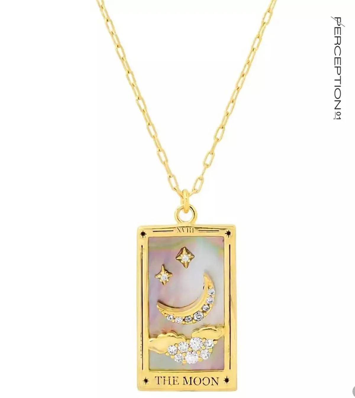 The Moon Card Epoxy Charm Necklace