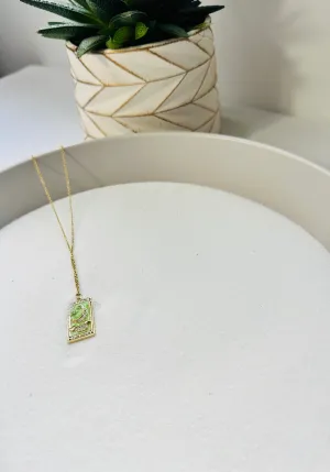 The Moon Card Epoxy Charm Necklace