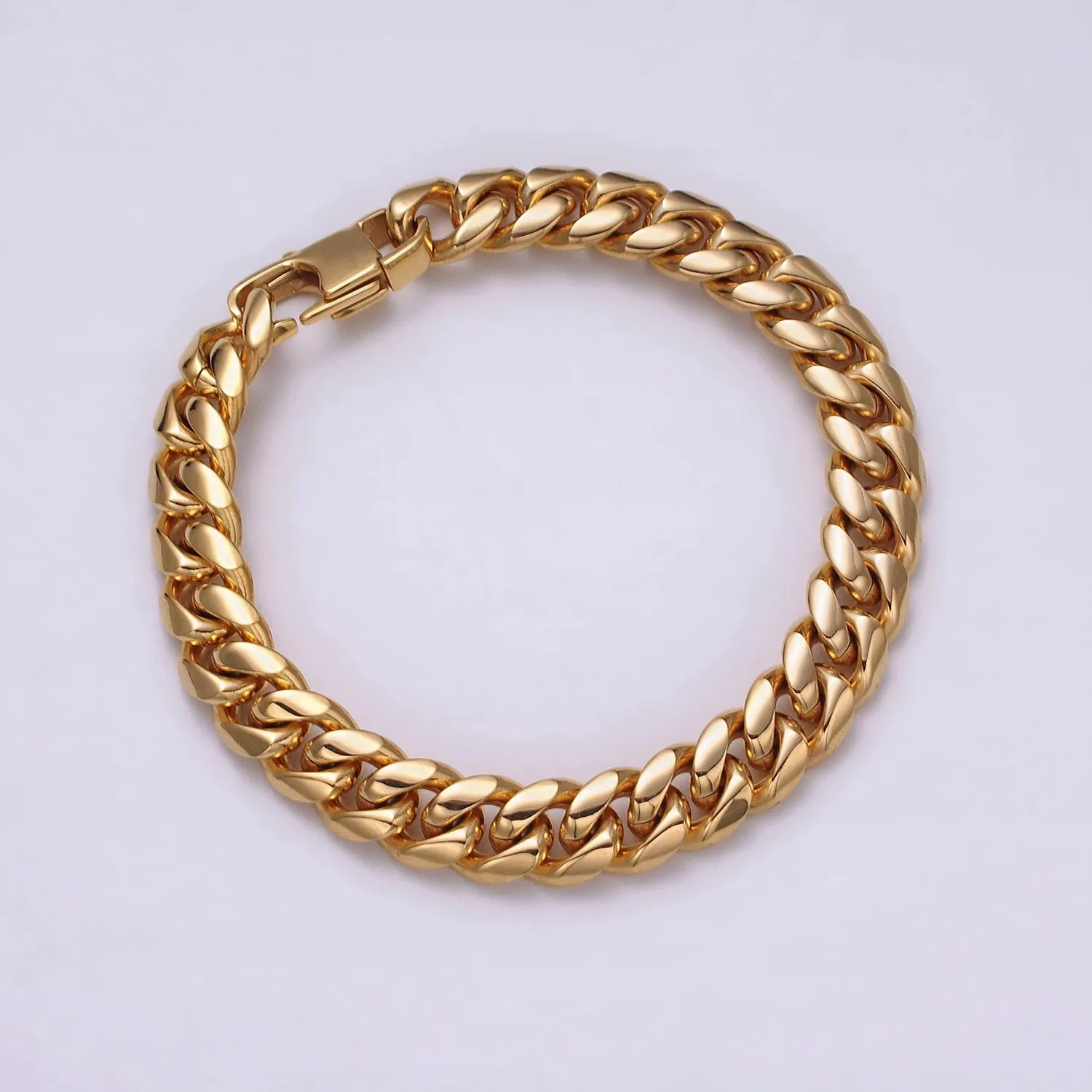 Thick Gold Miami Cuban Curb Chain Bracelet 10mm 12mm 14mm Stainless Steel Chain Men Bracelet WA1720 WA1721 WA1722