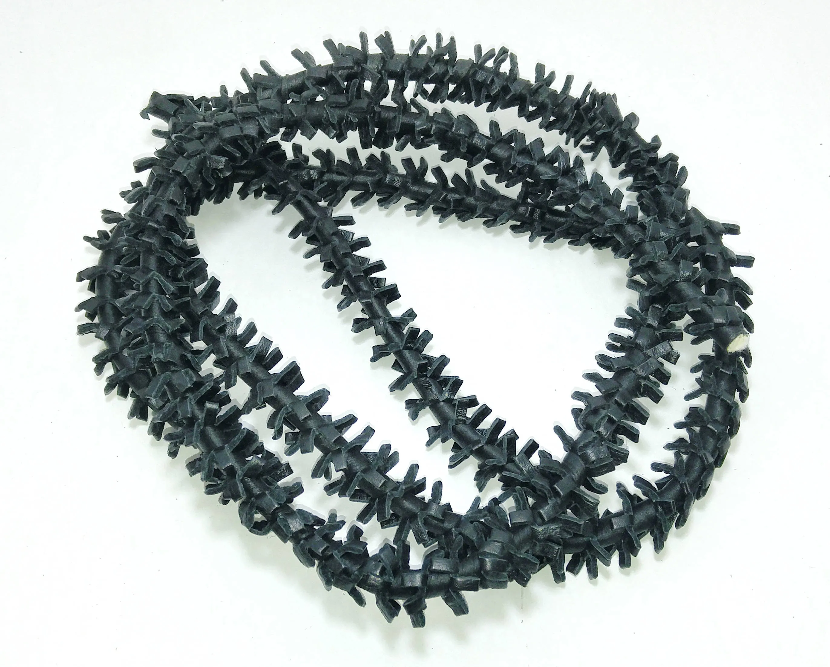 Thick Round Reinforced "Barbed Wire" Leather Jewelry Cord in Genuine Black Cowhide (1 yard) 3610XD9  OOAK; Unique Item; DAMAGED
