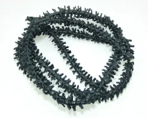 Thick Round Reinforced "Barbed Wire" Leather Jewelry Cord in Genuine Black Cowhide (1 yard) 3610XD9  OOAK; Unique Item; DAMAGED
