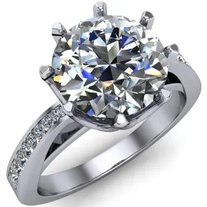 Tiana Round Center Stone 6-Prong Crown Design Setting Ring