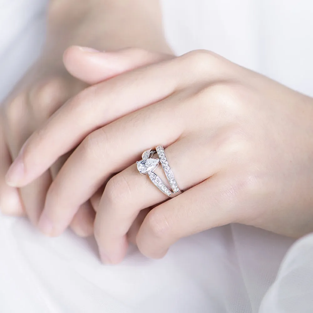Tiara Shape Split Shank Lab-Grown Diamond Engagement Ring