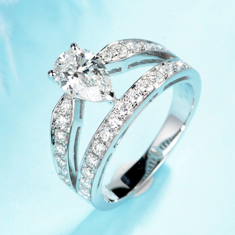 Tiara Shape Split Shank Lab-Grown Diamond Engagement Ring