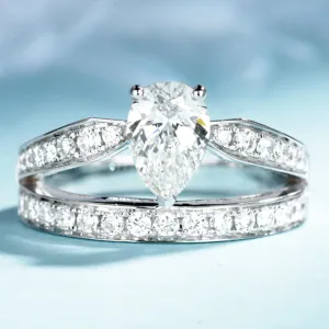 Tiara Shape Split Shank Lab-Grown Diamond Engagement Ring