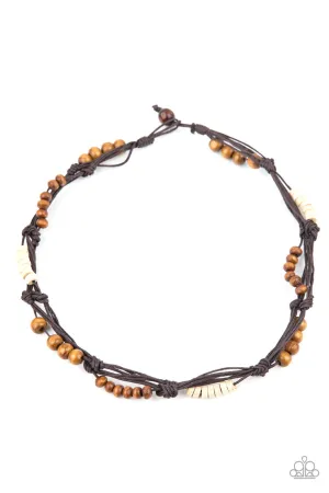Tiki Tour Brown Paparazzi Men's Necklace